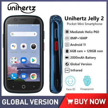 Unihertz Pametni Telefon, Mini Pokcket Android Helio P60 Globalni Različici Odklenjena Mobilnih Telefonov 6 G RAM 128G ROM mobilni telefon