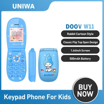 UNIWA DOOV W11 2G GSM Mini Flip Telefon 0.08 MP Zadaj Kamere 1.44