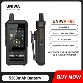 UNIWA F80 Android 8.14 G Mobilni Telefon Multi-language, 1GB RAM-a, 8 GB ROM IP54 Walkie Talkie Pametni telefon z Dvojno SIM v 5300mAh Baterije