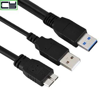USB 3.0 Mobilne Trdi Disk Kabel SEM Moški-Micro B Moški Vrata Dvojno Glavo Y Vrsta do 5 Gbps Prenos Podatkov Napajalni Kabel