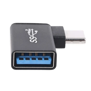 USB C, USB 3.0, Aluminijasti Adapter USB 3.0 Ženski za 90 Stopinj 3.1 Tip C Moški Pretvornik za Pametni telefon Flash Diski 0