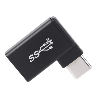 USB C, USB 3.0, Aluminijasti Adapter USB 3.0 Ženski za 90 Stopinj 3.1 Tip C Moški Pretvornik za Pametni telefon Flash Diski 2
