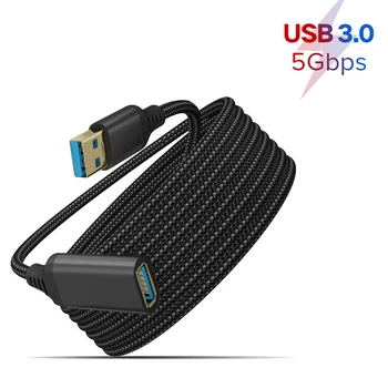 USB Podaljšek USB 3.0 Kabel Pleteni Extender za Prenosni RAČUNALNIK Smart TV PS4 Xbox SSD USB 3.0 Moški-Ženski Kabel Podatkovni Kabel
