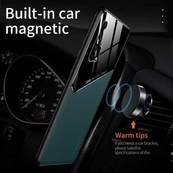 Usnje Avto Magnetno Držalo Primeru Telefon Za Huawei Nova 9 8 7 Pro 6 SE 5 4 3 3i Za Čast 60 50 SE 30 30-ih Pro 20 20 Kritje 1