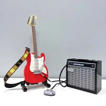 Ustvarjalne 21329 Fender Kitaro Model MOC Modularno Gradnjo Blokov, Ideje DIY Izobraževanje Igrače Otroški Rojstni dan Božična Darila