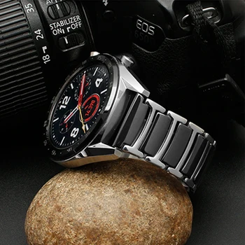 UTHAI C08 Keramični Trak Med Nerjavečega Jekla 20 mm 22 mm Watch Trak Za Huawei Watch GT2/watch 2pro/Watch galaxy 3