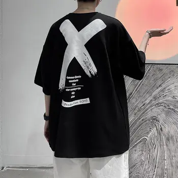 VERSMA 2021 Moda Japonski Harajuku Natisnjeni T-majice Moške Ženske Poletne Ulične Hip Hop Prevelik Svoboden BF Nekaj Tshirts Moški