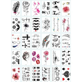VIDNA 30 Kos/nastavi Roko Seksi Umetnosti PaintingTemporary Flower Tetovaže za Ženske Noge Nepremočljiva Nalepke, Barvne Risbe Tetovaže 3