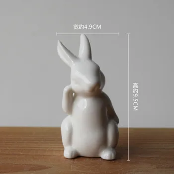 Vila Vrt Keramični Pure White Rabbit Figurice Iz Porcelana Dom Dekoracija Poroka Dekor Dekle Darilo Kip Ročno Poljski Bonsaj 5