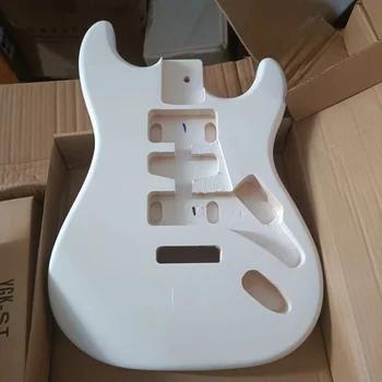 Visoka Kakovost ST Kitara Telo Sijajno Bele Barve za HSH Pickup DIY po Meri Strat Guitarra Električna Kitara Barel Nadomestni Del
