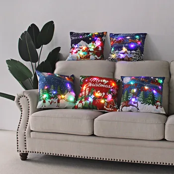 vrgel blazine doma dekor led luči prevleke božič blazino zajema cojines decorativos par sofá okrasne blazine