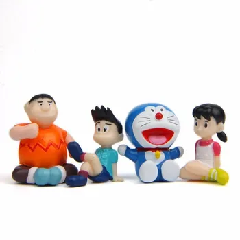 Vroče 4pcs/veliko Doraemon Pvc Akcijska Figura, Igrače Doraemon Shizuka Minamoto Takeshi Goda Dorami Doranikov Model Številke Lutka Otrok Igrače