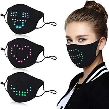 Vroče Moda, LED zasveti Obraz Maska za Sijočo Glasovni Nadzor Spremembo Barve Masko za enkratno uporabo Maske za noč Čarovnic Božični Zabavi