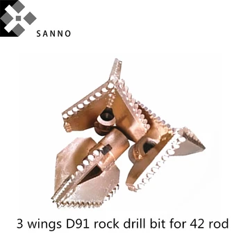 Vrtanje ter orodja za trdi 3 krila D91 lager povlecite rezalnik tri rezilo rock drill bit za geološke prospekcije, ki je primerna za 42 palico