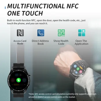 Wearpai NFC SmartWatch HW28 Pametno Gledati Moške Bluetooth Klic Brezžični Polnilnik Glasovni Pomočnik Šport Za Android iOS Za Android 2