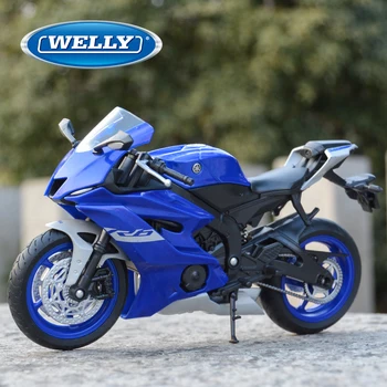 Welly 1:12 2020 Yamaha YZF-R6 Modra Die Litega Vozil Zbirateljske Hobiji, motorno kolo, Model Igrače