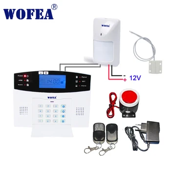 wofea LCD-zaslon brezžično žično bruglar GSM alarmni sistem home security interkom w žična vrsta senzorja