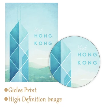 World Travel Mesto Pokrajine Stenske Umetnine Tajska Platno Hong Kong Slike Modularni Slike Plakat Doma Dekor Za Dnevno Sobo 3