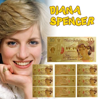 WR Združenega Kraljestva, Princesa Diana 24k Gold Bankovcev Zbirateljske Zadnjih Rose of England Zlato Folijo Opomba Denar
