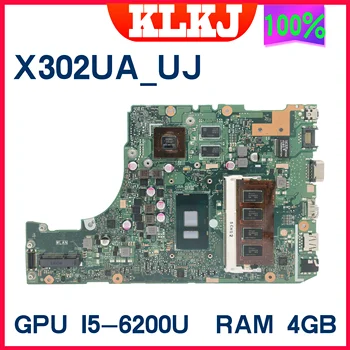 X302UA Prenosni računalnik z Matično ploščo I3-6100U I5-6200U I7-6500U PROCESOR, 4 GB RAM-a Za Asus X302 X302U X302UA X302UJ Zvezek Mainboard 100% Test 1