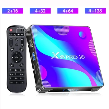 X88 PRO 10 TV Box Android 11 4G 32GB 64GB Rockchip RK3318 1080p 4K 5G Wifi Podporo za Google Play Store Youtube Set Top Box Media