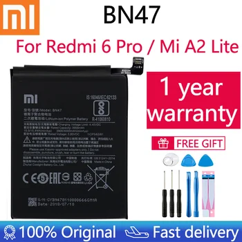 Xiao Mi Originalne Baterije Telefona BN47 Za Xiaomi Redmi 6 Pro / Mi A2 Lite Visoke Kakovosti 4000 mah Telefon Zamenjava Baterij