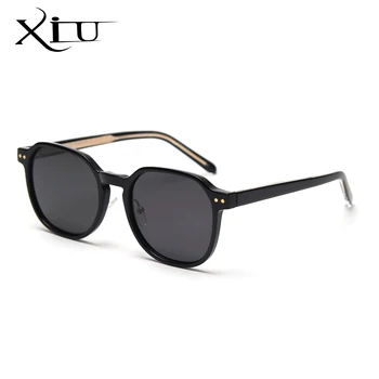 XIU nova moda v korejskem slogu velik okvir sončna očala moških polarizirana uv400 TR90 moški kvadratnih očala za ženske acetatni okvir 2021