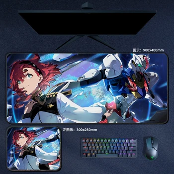 XXL Mousepad Gaming Risanka Gundam Antenski Čarovnica iz živega Srebra, Miške, Tipkovnice Pad Desk Tabela mat 2