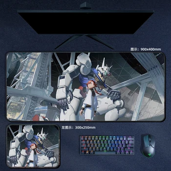 XXL Mousepad Gaming Risanka Gundam Antenski Čarovnica iz živega Srebra, Miške, Tipkovnice Pad Desk Tabela mat 3