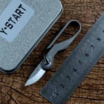 Y-START Mini Multi-Tool Zložljiva Žepni Nož M390 Rezilo Bakrene Podložke TC4 Titana Ročaj Keychain EOS MK2001