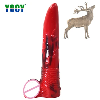 YOCY realne jelena debel penis vibrator črna rdeča silikonski analni igrača za ženske, moške masturbacija butt plug anus lezbijke massge klitoris