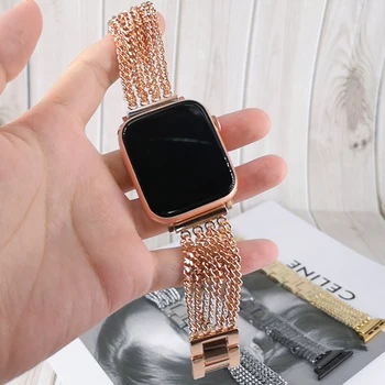 Za Apple Watch verige Pasu Trak iz Nerjavnega Jekla Serije 6 5 4 3 40/44 Watchband Zapestnica za Iwatch se 6 38/42mm ženska zanke
