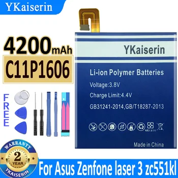 Za ASUS C11P1606 Telefon Baterija Za Asus Zenfone Laser 3 Laser3 Zc551kl 4200mAh Visoka Zmogljivost + Brezplačna Orodja