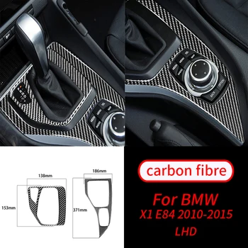 Za BMW X1 (E84 2010-2015 Pravi Ogljikovih Vlaken Prestavna Plošča Zajema Trim Nalepke Avto Notranje zadeve Ornamenti Avto Notranjost Material 0