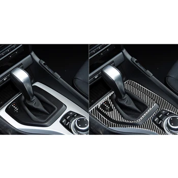Za BMW X1 (E84 2010-2015 Pravi Ogljikovih Vlaken Prestavna Plošča Zajema Trim Nalepke Avto Notranje zadeve Ornamenti Avto Notranjost Material 3