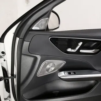 Za Mercedes Benz C Razred W206 2022 iz Nerjavečega jekla, Srebrne Car Audio Zvočnik Pokrov, Vrata Zvočnik Pokrov Rogov Trim Avto Dodatki 3