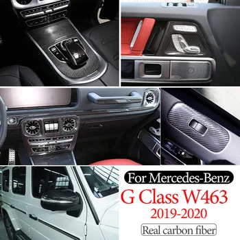 Za Mercedes-Benz G-Razred W463 19-20 Avto Notranje Zadeve Pravi Ogljikovih Vlaken Center Nadzorni Plošči V Oknu, Gumb Okvir Nalepke, Dodatki