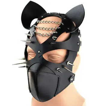 Zakovice Usnjeno Masko za Moške, Ženske Nastavljiv Cosplay Unisex Pasu Fetiš Halloween Kostum Stranka Maske
