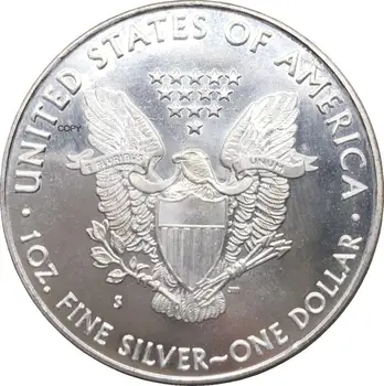 Zda 1 Dolar Ameriški Silver Eagle plemenitih kovin Kovanec 1988 1988 Prekrita S Srebrno Priložnostni Kovanec je Kopija kovanca