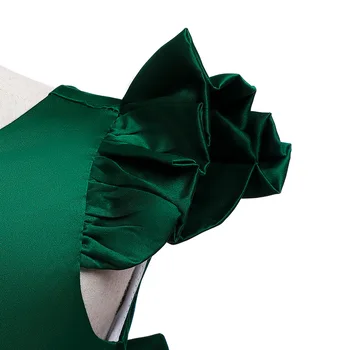 Zelena Roža Punca Obleke za Poroke Til Princesa Skp Rokavi Lok Svetega Prvo Obhajilo Halje Stranka Pageant Obleko Za Deklice 5