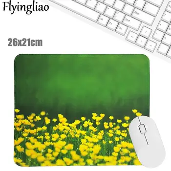 Zeleno Rumenimi Cvetovi Silikonski Mouse Pad Skandinavski Slog Mouse Pad za Gaming Laptop Zapestje Ostalo Tabela Mat Mizo Nastavite Urad Dekor 
