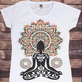 Zen Skitnica Boho Paix majica s kratkimi rokavi Ženske Buda Čakro, Meditacija Tiskanja Vrhovi harajuku majica Tee T Shirt Femme Poletje Tshirt ženske