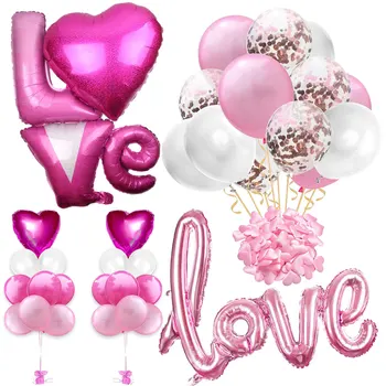 ZLJQ Ljubim Banner Rose Zlata Rdeče Srce Latex Baloni za Valentinovo Odlikovanja Predlaga Poroko, Rojstni dan Dobave 4
