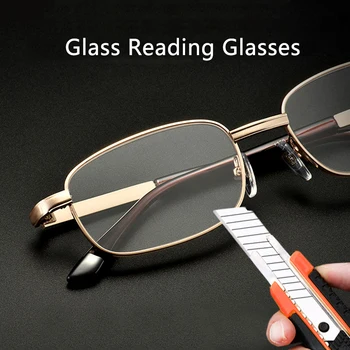 ZUEE Pravi Steklo Objektiv Obravnavi Očala Moški Ženske Kvadratnih Full Frame Presbyopic Očala Anti-scratch Dioptrije za Očala +1.5 2.0 2.5