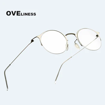 Čistega Titana Retro Krog Očal Okvir Ženske Moški 2020 Optični Računalnik očala za Kratkovidnost Recept Transparentno steklo Očal
