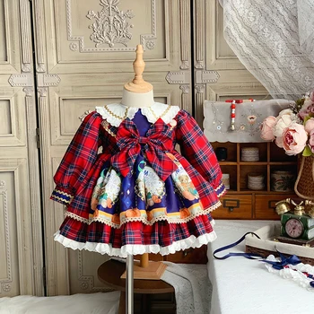 Španski Dekleta Princesa Obleko Britanski Stil Oblačenja Otroke Božič Novo Leto Obleko Eid Klasična Stranka Obleko Obleke za Dekleta