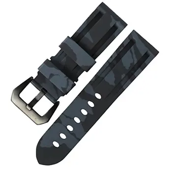 Šport Prikrivanje Potapljač Gume, Silikona Watch Trak PVD Tang Sponke Primerna za Panerai PAM Watch 24 mm Nepremočljiva Watch Band 0
