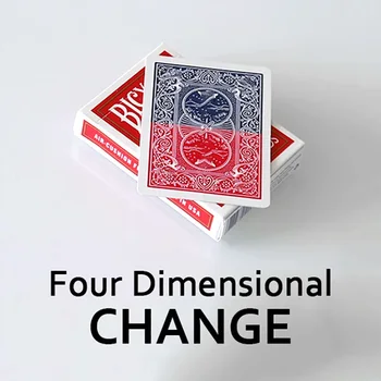 Štiri Dimenzijsko Spremembe Čarovniških Trikov Igralnih Kart Sprememba Barve Magia Čarovnik Blizu Ulica Iluzije Trikom Mentalism Rekviziti