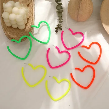 Ženske Preprosto Hoop Uhani Majhne Okrogle Candy Barve Geometrijske Akril Uhan Poletne Modne Dodatke Na Debelo 3