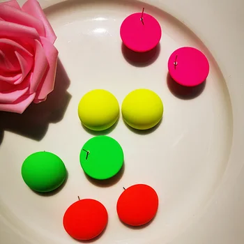 Ženske Preprosto Hoop Uhani Majhne Okrogle Candy Barve Geometrijske Akril Uhan Poletne Modne Dodatke Na Debelo 5